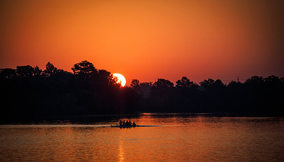 Rowing to the sunrise